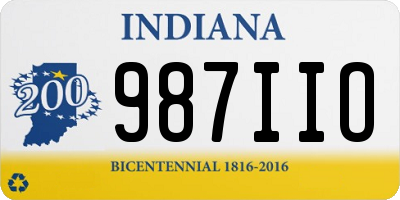 IN license plate 987IIO