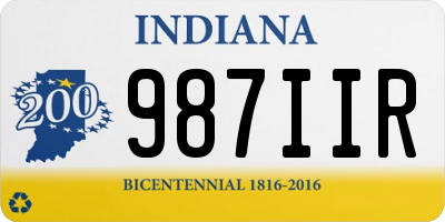 IN license plate 987IIR