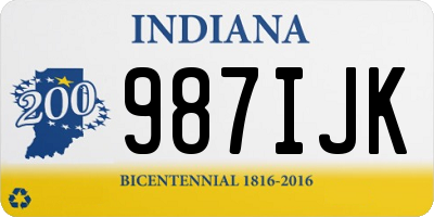 IN license plate 987IJK