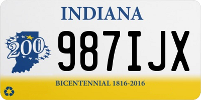 IN license plate 987IJX