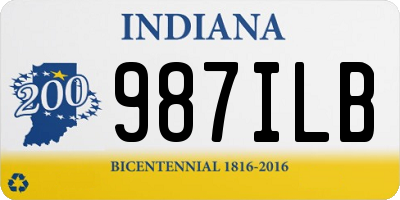 IN license plate 987ILB