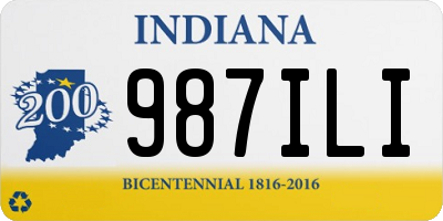 IN license plate 987ILI