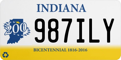 IN license plate 987ILY