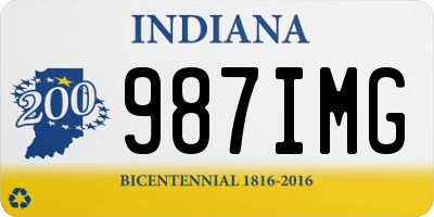 IN license plate 987IMG