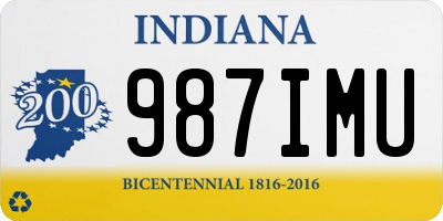 IN license plate 987IMU
