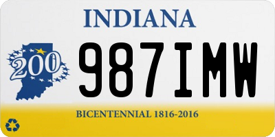 IN license plate 987IMW