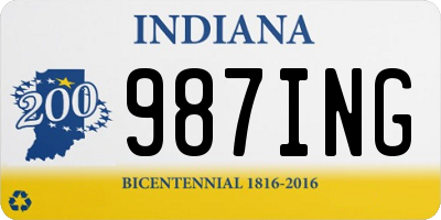 IN license plate 987ING