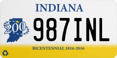 IN license plate 987INL