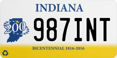 IN license plate 987INT