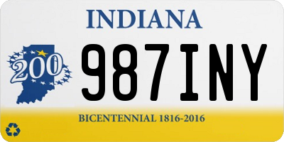 IN license plate 987INY