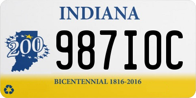 IN license plate 987IOC