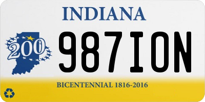 IN license plate 987ION