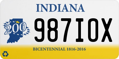 IN license plate 987IOX