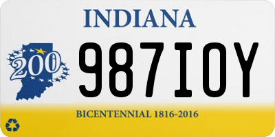 IN license plate 987IOY