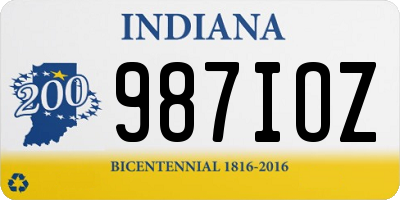 IN license plate 987IOZ