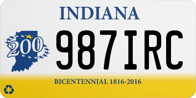 IN license plate 987IRC