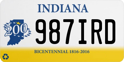 IN license plate 987IRD