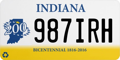 IN license plate 987IRH