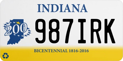 IN license plate 987IRK