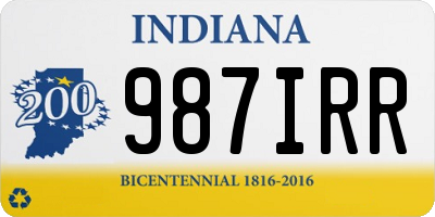 IN license plate 987IRR