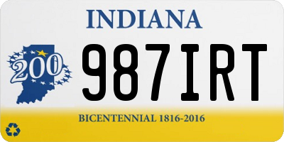 IN license plate 987IRT