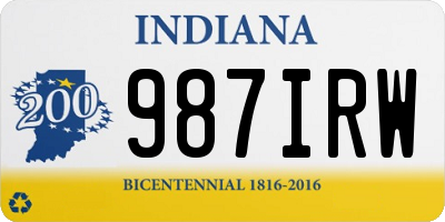 IN license plate 987IRW