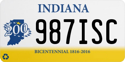 IN license plate 987ISC