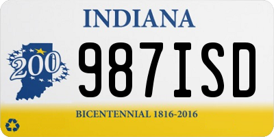 IN license plate 987ISD