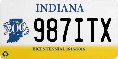 IN license plate 987ITX
