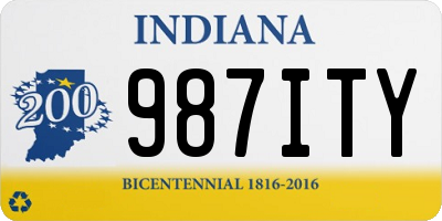 IN license plate 987ITY