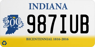 IN license plate 987IUB