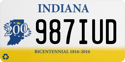 IN license plate 987IUD