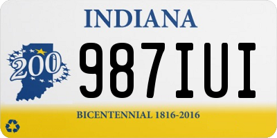 IN license plate 987IUI