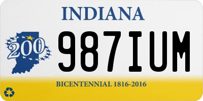 IN license plate 987IUM