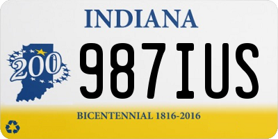 IN license plate 987IUS