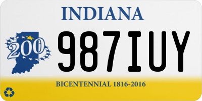 IN license plate 987IUY