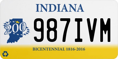 IN license plate 987IVM