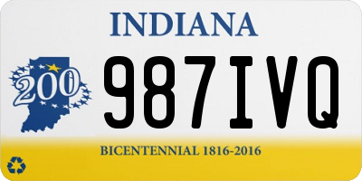 IN license plate 987IVQ