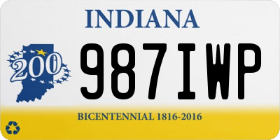 IN license plate 987IWP