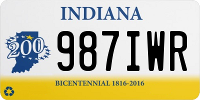 IN license plate 987IWR