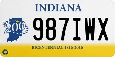 IN license plate 987IWX