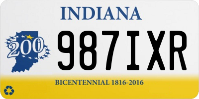 IN license plate 987IXR