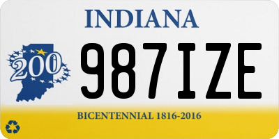 IN license plate 987IZE