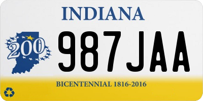 IN license plate 987JAA