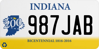 IN license plate 987JAB
