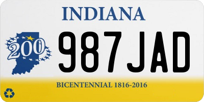 IN license plate 987JAD