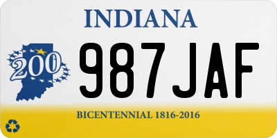 IN license plate 987JAF