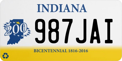 IN license plate 987JAI