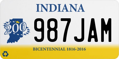 IN license plate 987JAM