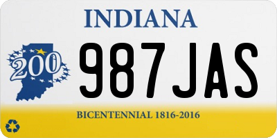 IN license plate 987JAS